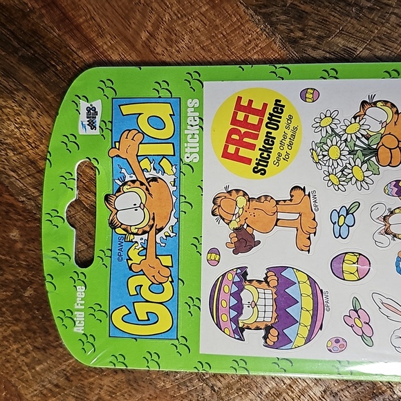 Vintage Garfield Mello Smello Easter sticker sheet stickers sealed - Picture 3 of 6
